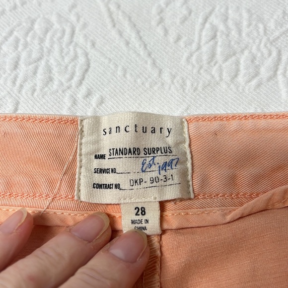⭐️Anthro Sanctuary peach shorts standard surplus size 28 - Picture 2 of 9